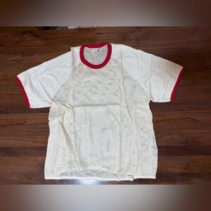 Aime Leon Dore ALD Mesh Ringer Tee Pristine / Red Men’s Size XXL Cotton T-Shirt